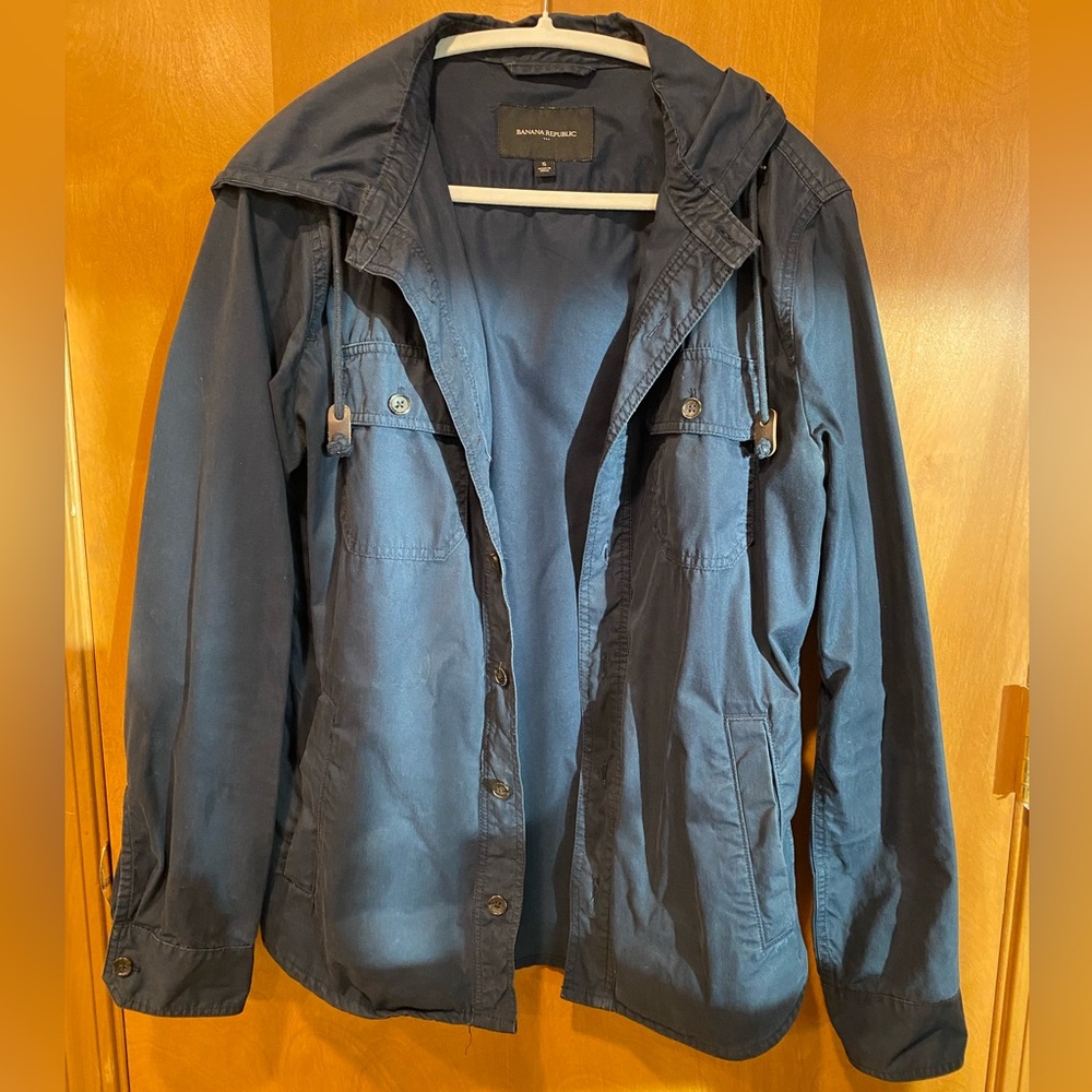 Banana Republic navy hooded jacket.